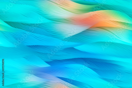 Wallpaper Mural Watercolor abstract turquoise with orange background. AI generated Torontodigital.ca