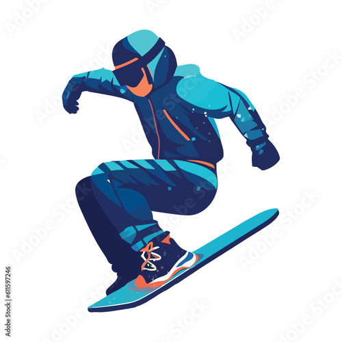 Blue snowboarder jumps to victory in competition