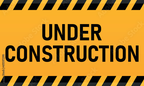 Under Construction Industrial Sign. Traffic background ilustration.