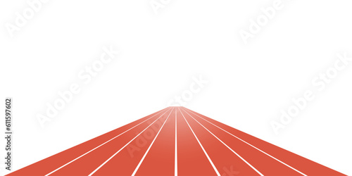 Running Track or Athlete Track. Vector Illustration Isolated on White Background. 