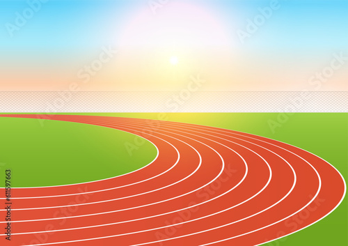 Running Track or Athlete Track . Vector Illustration.