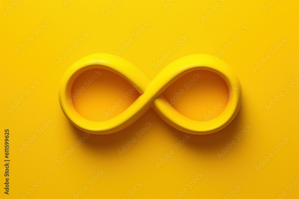 Yellow infinity sign background. Generate Ai Yellow infinity sign background. Generate Ai