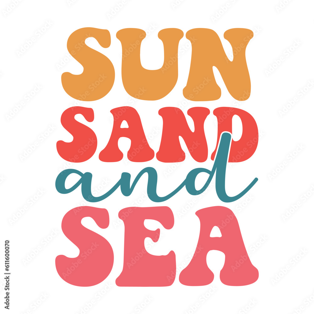 Sun sand and sea vector arts