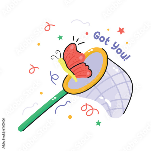 An editable vector of butterfly net in modern style, ready to use icon