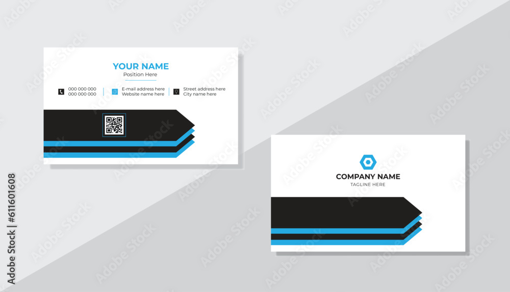 Minimal and simple business card design template . Minimal and simple business card design template .