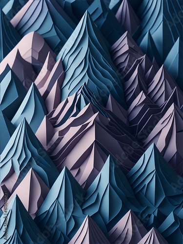 3D Mountains Generative Art