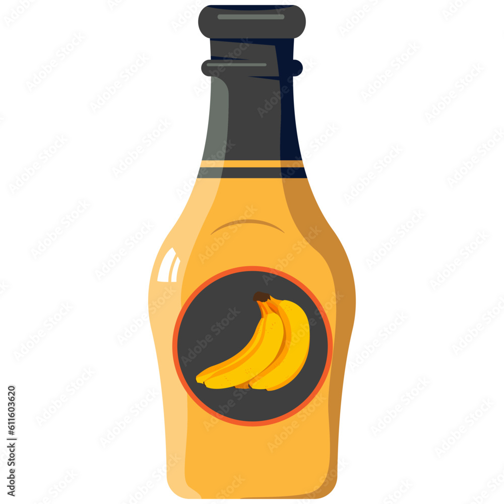 Banana ketchup vector cartoon illustration isolated on a white