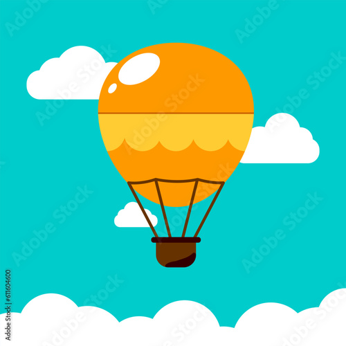 Colorful Hot air Balloon on the sky with many cloud