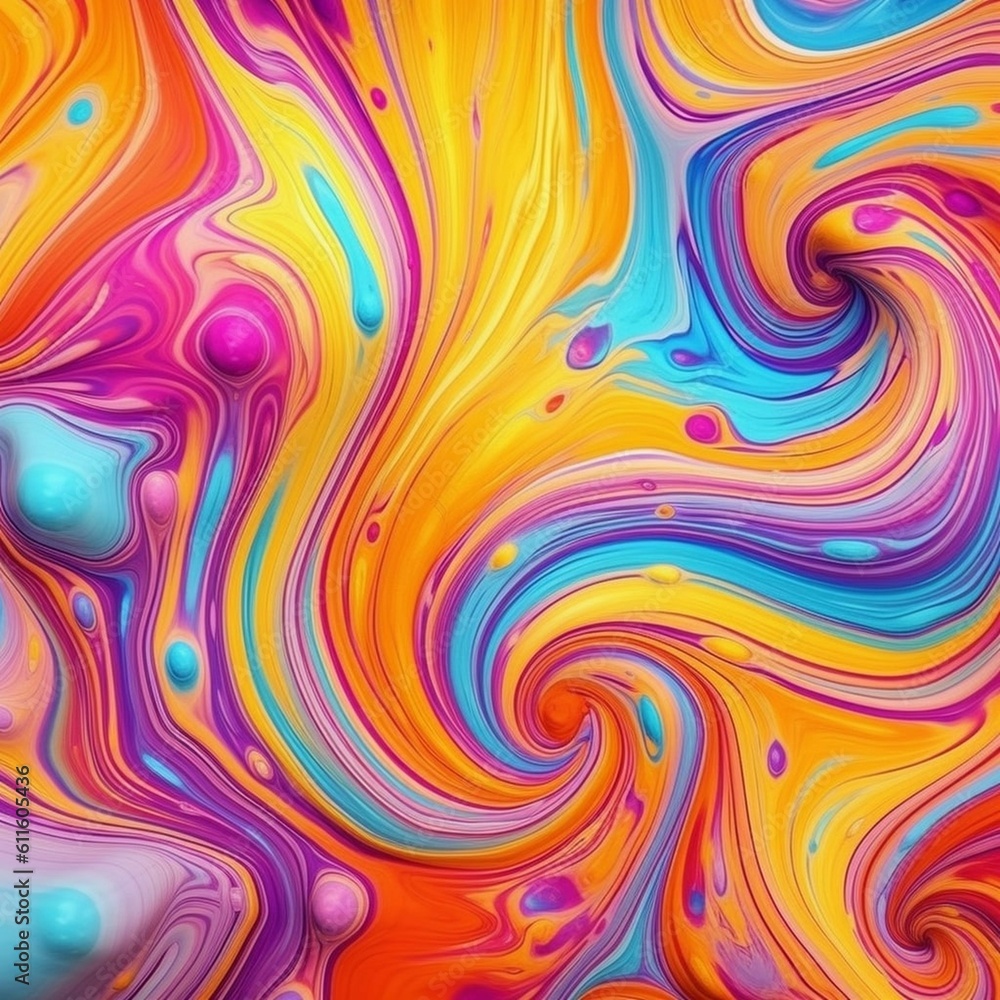 Abstract background in fluid style. Colorful divisions orange yellow and blue flat style wallpaper.