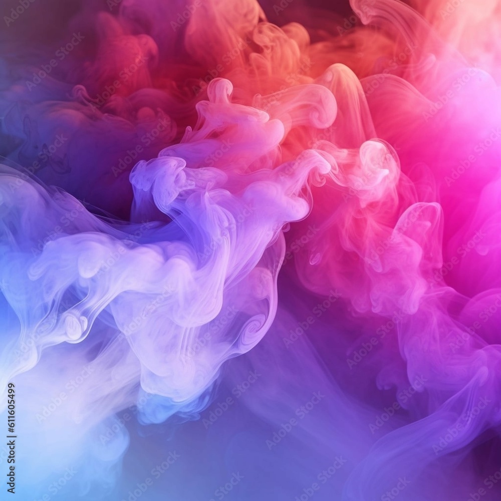 Abstract smoky, pink and blue background. Liquid 3 textures, generated ai