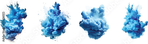 Realistic Blue cloud vector illustration set