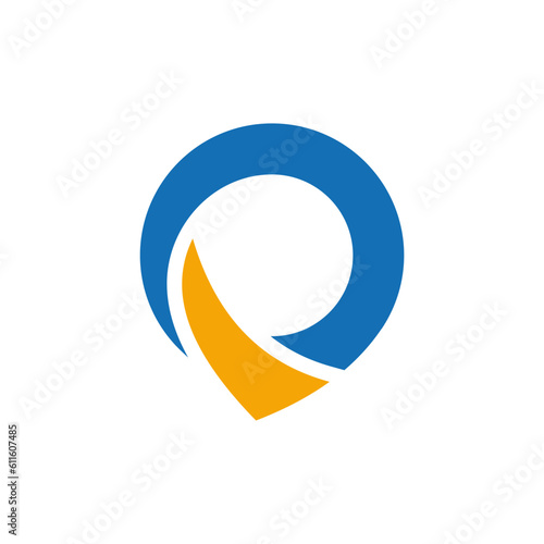 Position pin gps abstract technology logo vector image
