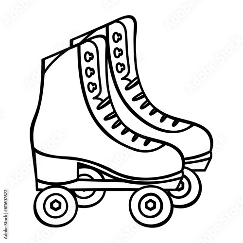 Roller skates isolated on white background. Vector illustration.
