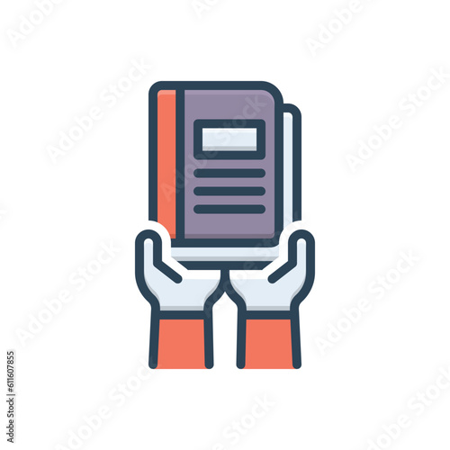 Color illustration icon for handed 