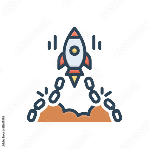 Color illustration icon for releases 