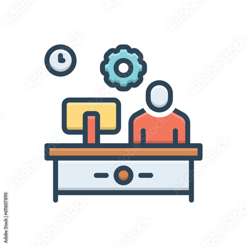 Color illustration icon for administrative 