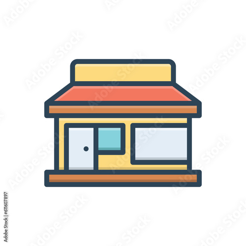 Color illustration icon for retailer 