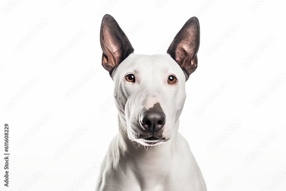 portrait of a bull terrier dog - obrazy, fototapety, plakaty 