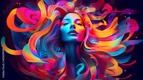 Pop Art Fusion of Psyche  Fashion created with AI generative