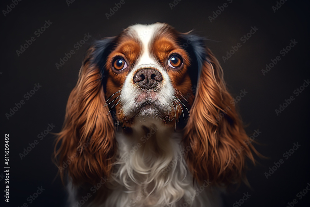 portrait of a Cavalier King Charles Spaniel dog portrait of a Cavalier King Charles Spaniel dog