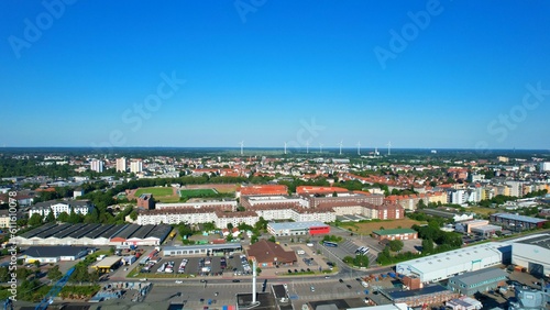 Bremerhaven - View over the city Aerial view with the drone of the skyline of Bremerhaven