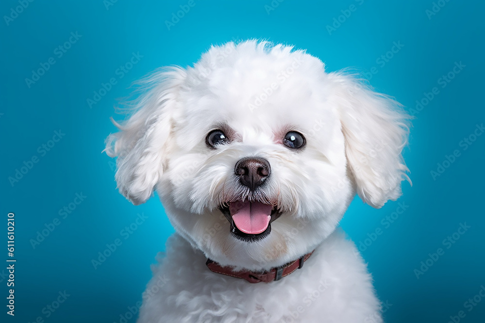 portrait of a white bichon dog portrait of a white bichon dog