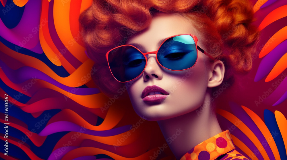 Fototapeta premium Pop Art Psyche Woman, Photography, and Fashion Unleashed