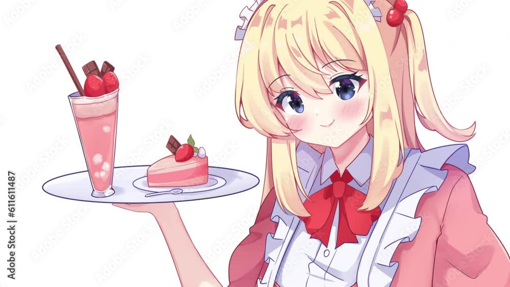 Japanese Anime Game Kawaii Lolita Gothic Maid Girl