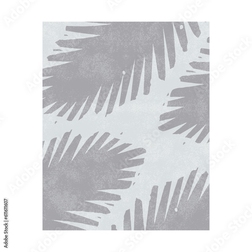Interior wall art. Printable design of abstract tropical plants.