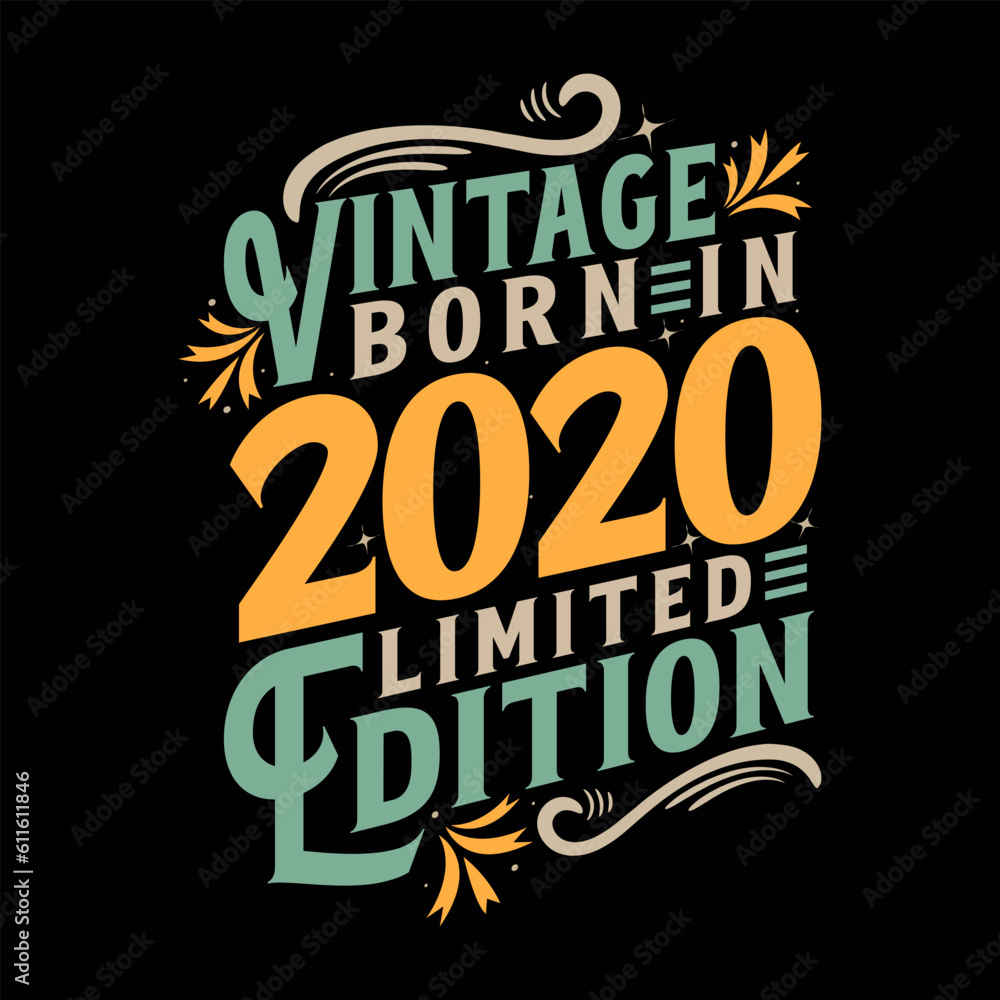 Vintage Born in 2020, Born in Vintage 2020 Birthday Celebration