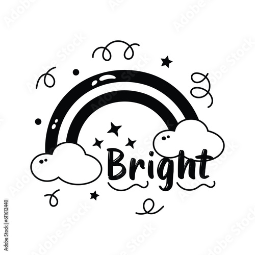 A beautiful hand drawn sticker of rainbow in trendy style, A meteorological phenomenon