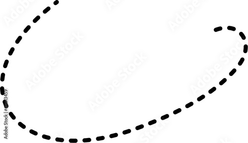 Thin Dotted Curved Line Vector