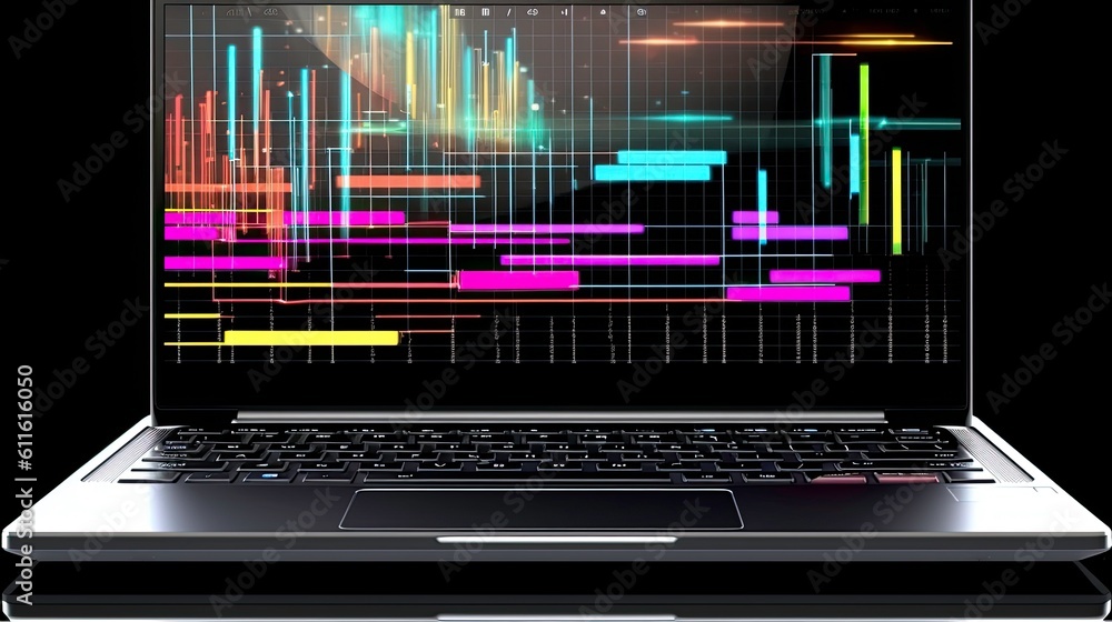 Sales and Profit Graph Displayed on Notebook Generated by AI Sales and Profit Graph Displayed on Notebook Generated by AI