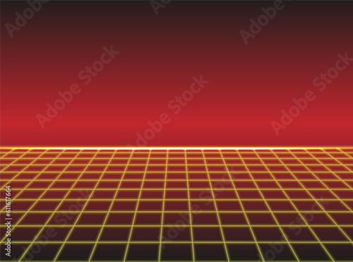 Perspective grid. Abstract landscape