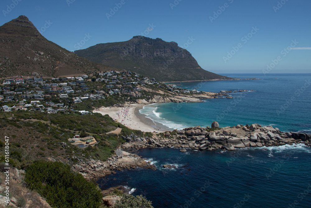 View of the coast of the sea, in Cape Town