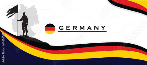 germany abstract banner template independence day, german flag ribbon with geometric abstract design