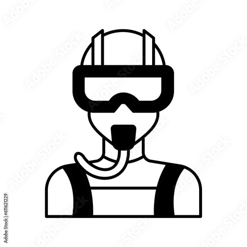 Frogman Vector Icon easily modify

