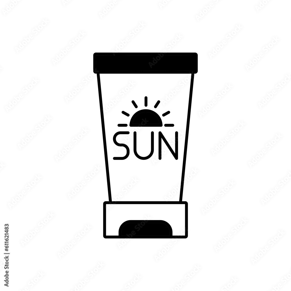 Sunscreen Vector Icon easily modify

