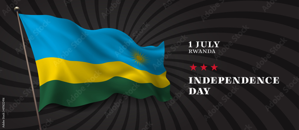 Rwanda independence day vector banner, greeting card. Rwanda independence day vector banner, greeting card.