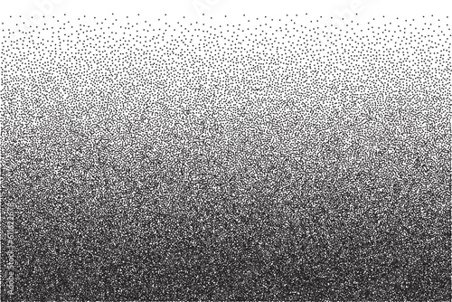 Stipple dots, gradient grain and noise texture, abstract black white halftone background