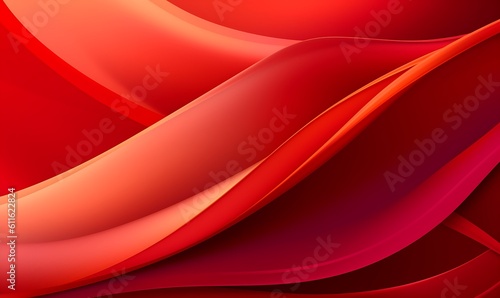 Abstract red orange liquid Wave Background. Generative AI © xaan