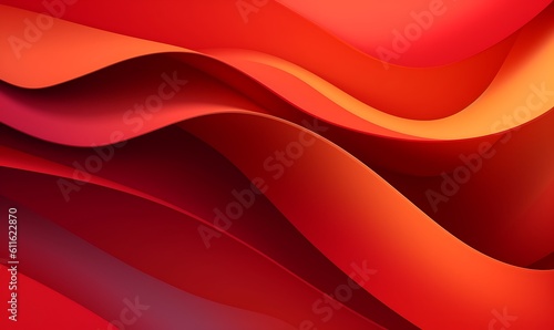 Abstract red orange liquid Wave Background. Generative AI