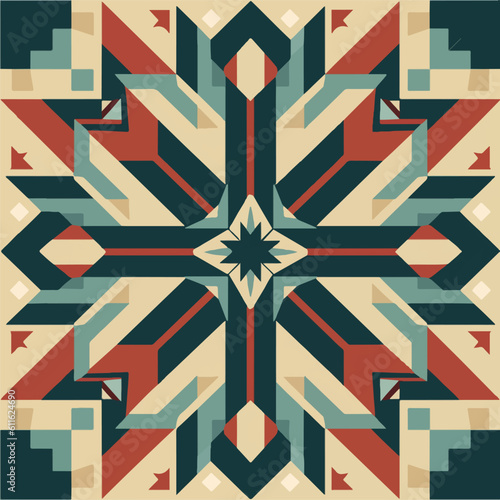 Ancient eometrical tile mosaic vector 