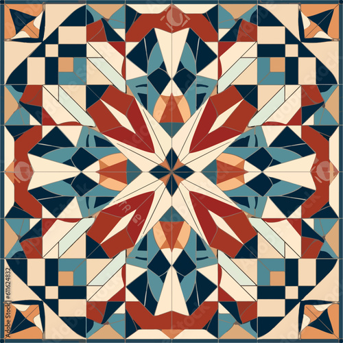 Ancient eometrical tile mosaic vector 