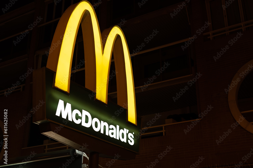 Tarragona, Spain - 09 June 2023: McDonald's Arches sign as seen at ...