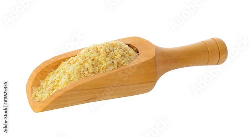Wheat germ in wood scoop on transparent png