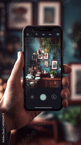 Showcase the integration of technology in everyday life with a close-up shot of a person using a smartphone, highlighting the convenience and connectivity it provides generated AI