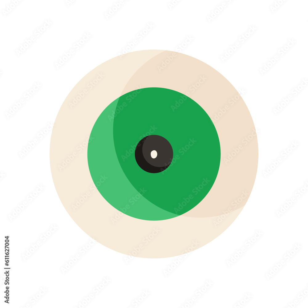 Vector illustration of an eyeyball wit green iris. Halloween spooky symbol. Ingredient for witch potion. Vector illustration of an eyeyball wit green iris. Halloween spooky symbol. Ingredient for witch potion.