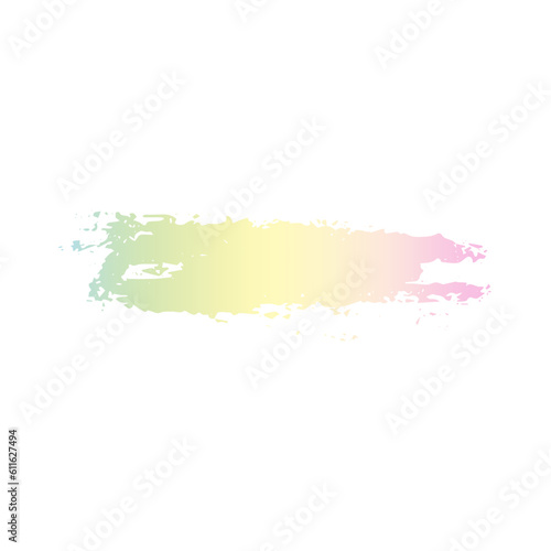 Rainbow holographic paint stroke isolated on white background. Bright rainbow spot. Vector paint stain gradient in trendy 90s  00s retro style. 