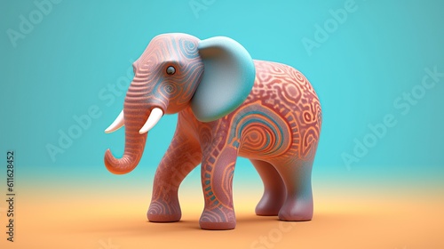 Elephant on background. 3d rendering. Generative AI